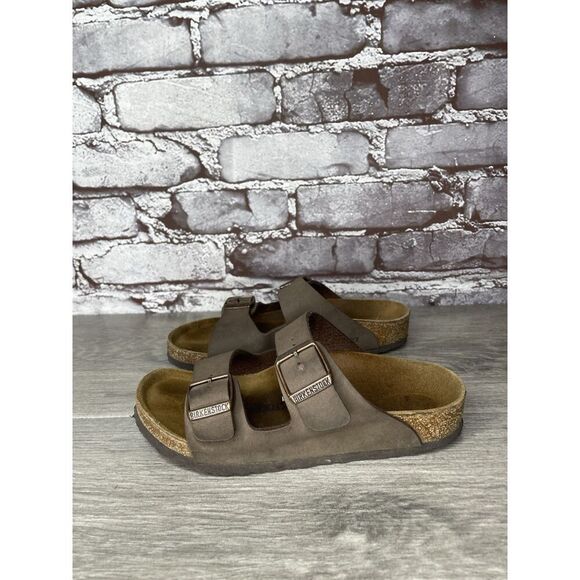 Birkenstock Arizona Mocha Brown Copper 2 Strap Slide Sandals Kids Sz 31EU/13M US - Picture 1 of 16